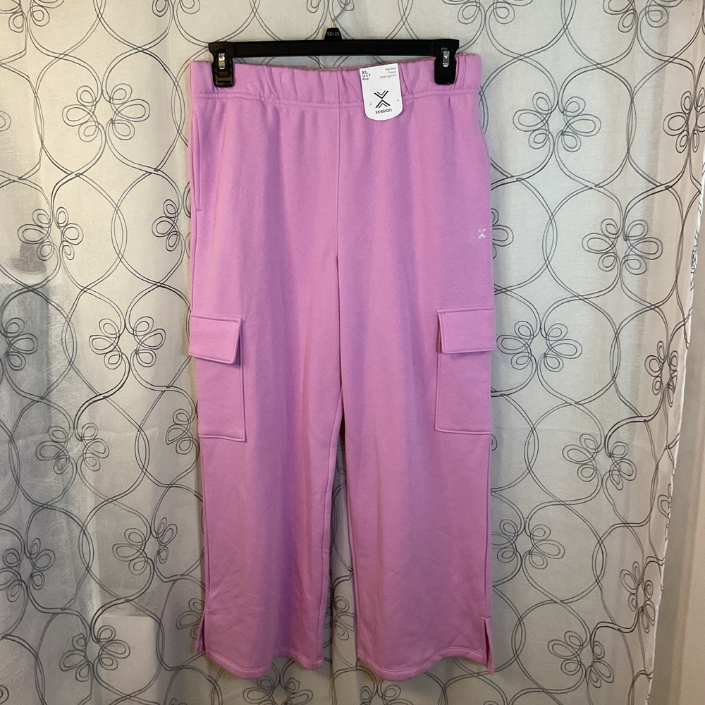 Xersion Fleece High Rise Wide Leg Leg Pant Size 3XL (22.5 Plus) Orchid‎